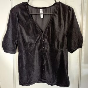 NWOT Black Velvet Top